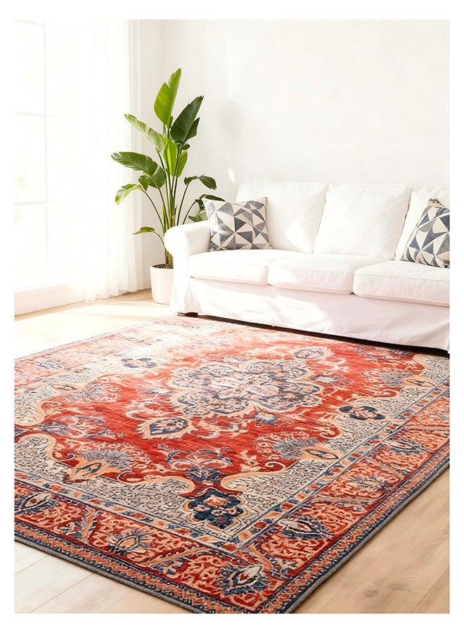 Noon East Carpet Rug Anti-Slip-  Size- 244 x 305 cm - 8x10 ft | Royal Heritage Design | Color- Red & Grey| Ideal as Carpets for Living room, Bedroom & Office - Image 2